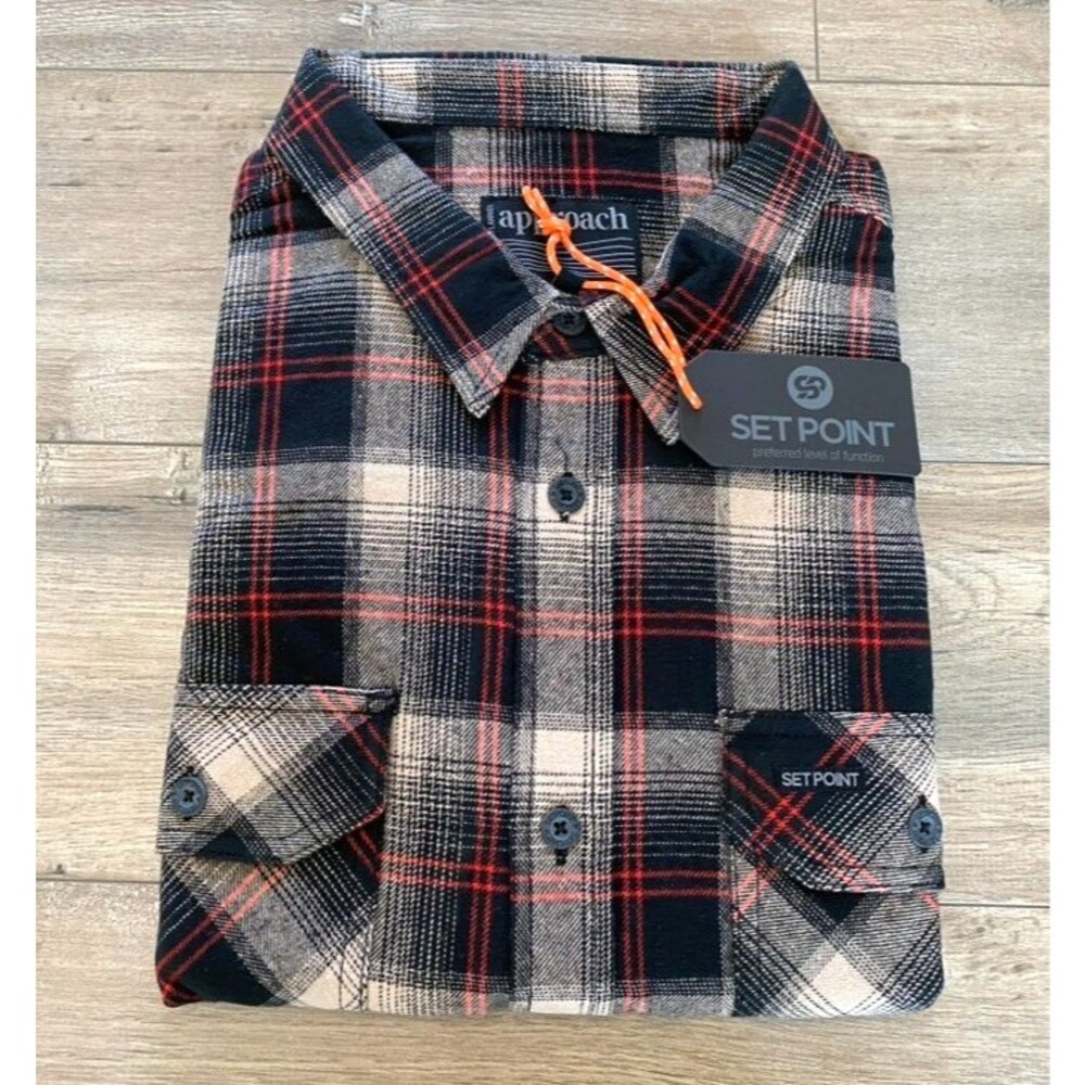 Set Point GBRS Group Approach Flannel Shirt Mens XXL Plaid Lightweight Pockets